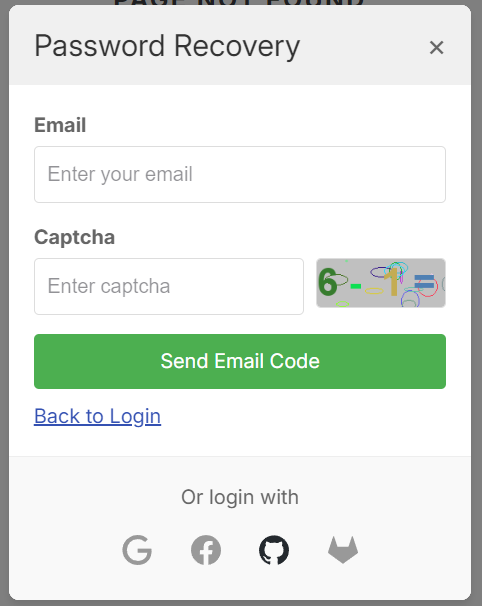 Password Recovery Screen